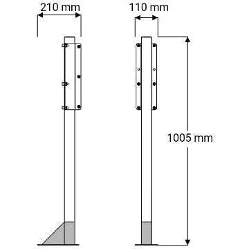 AKW Free Standing Pillar for Fold Up Rail