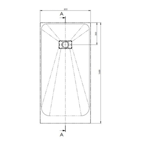 AKW Onyx Rectangular Shower Tray 1600mm x 800mm - Black