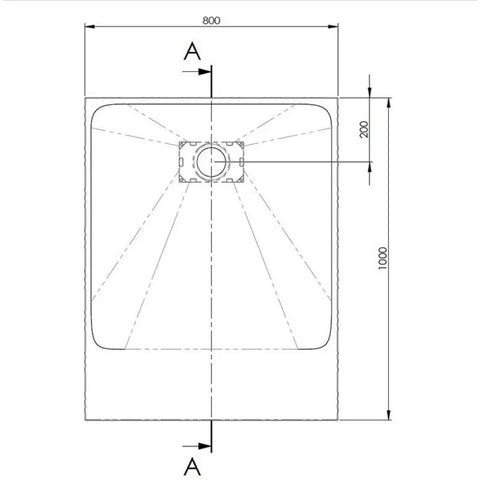 AKW Onyx Rectangular Shower Tray 1000mm x 800mm - Grey